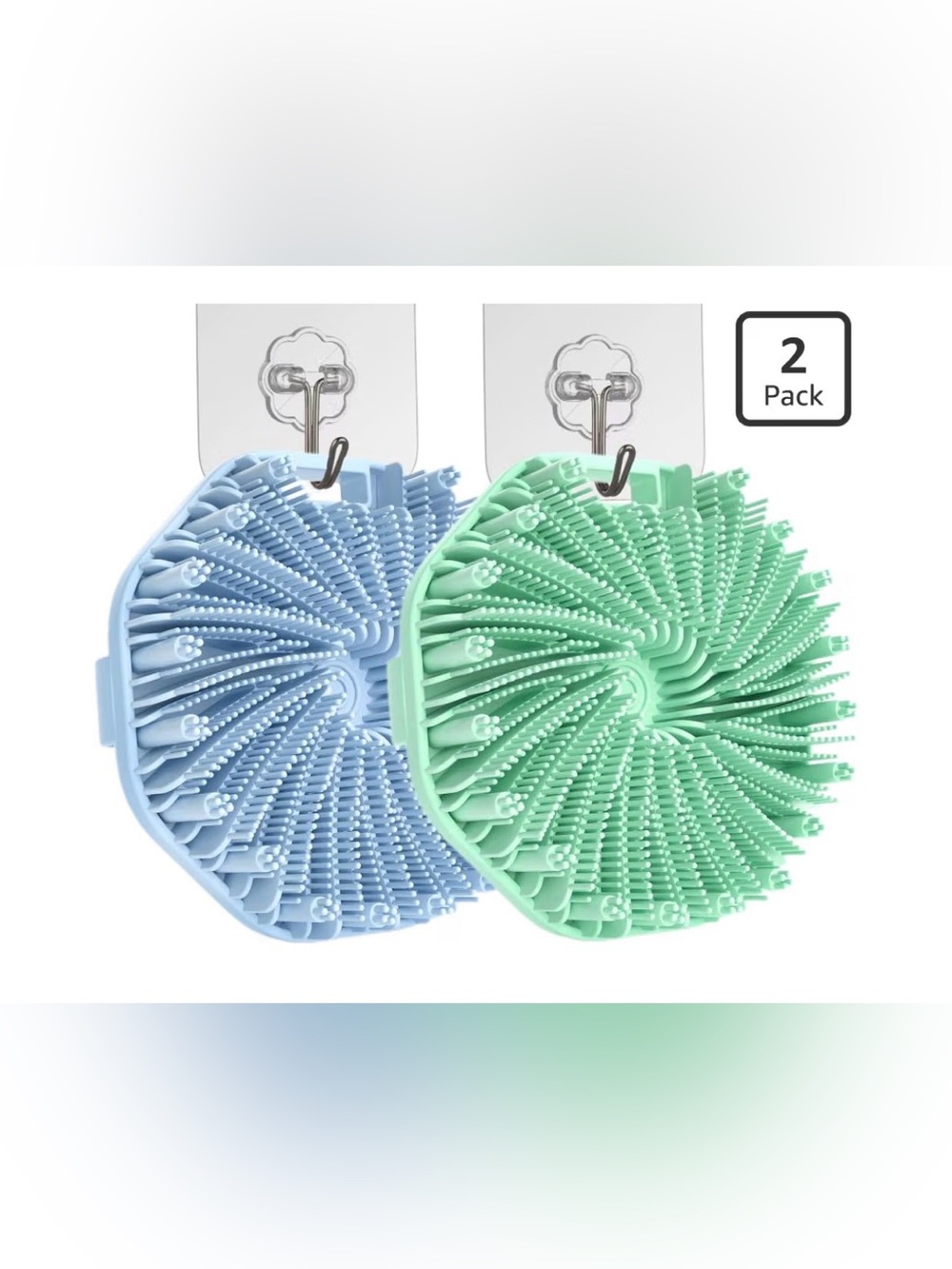 2-Pack Silicone Body Scrubbers | Gentle Exfoliating Shower Brushes-New
